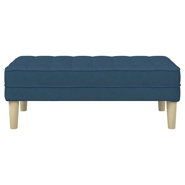 Sitzbank Ottoman Blau Gepolstert 2-Sitzer Modern 113 x 57 x 39 cm