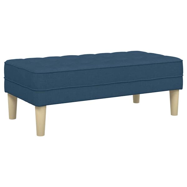 Sitzbank Ottoman Blau Gepolstert 2-Sitzer Modern 113 x 57 x 39 cm