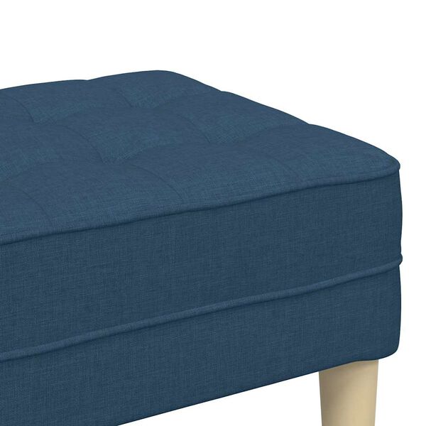Sitzbank Ottoman Blau Gepolstert 2-Sitzer Modern 113 x 57 x 39 cm