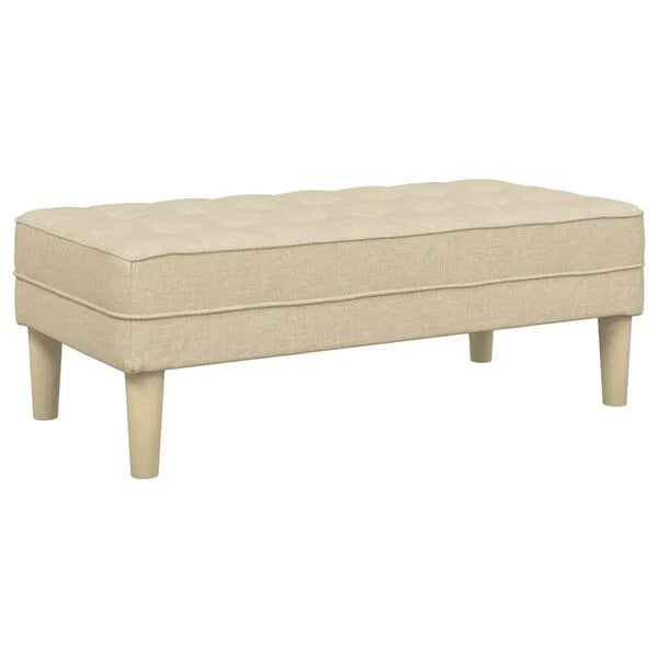 Sitzbank Ottoman Creme Gepolstert 2-Sitzer Modern 113 x 57 x 39 cm
