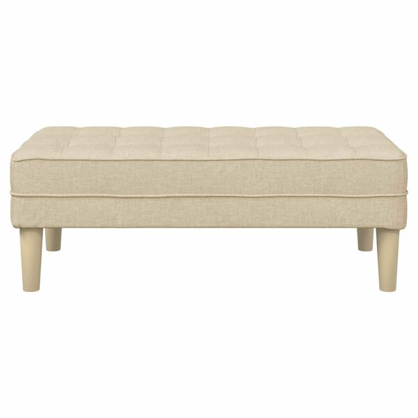 Sitzbank Ottoman Creme Gepolstert 2-Sitzer Modern 113 x 57 x 39 cm