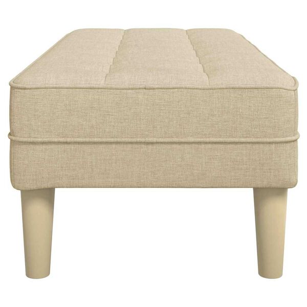 Sitzbank Ottoman Creme Gepolstert 2-Sitzer Modern 113 x 57 x 39 cm