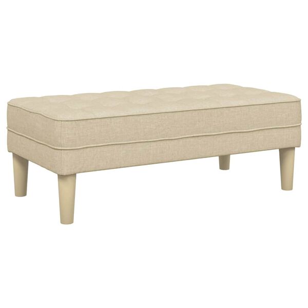 Sitzbank Ottoman Creme Gepolstert 2-Sitzer Modern 113 x 57 x 39 cm