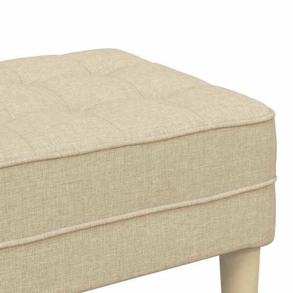 Sitzbank Ottoman Creme Gepolstert 2-Sitzer Modern 113 x 57 x 39 cm