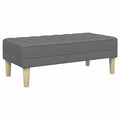 Sitzbank Ottoman Dunkelgrau Gepolstert 2-Sitzer Modern 113 x 57 x 39 cm