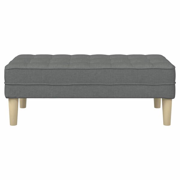Sitzbank Ottoman Dunkelgrau Gepolstert 2-Sitzer Modern 113 x 57 x 39 cm