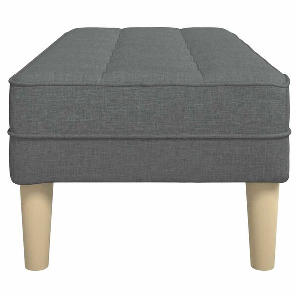 Sitzbank Ottoman Dunkelgrau Gepolstert 2-Sitzer Modern 113 x 57 x 39 cm