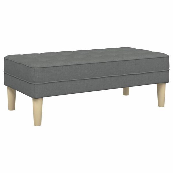 Sitzbank Ottoman Dunkelgrau Gepolstert 2-Sitzer Modern 113 x 57 x 39 cm