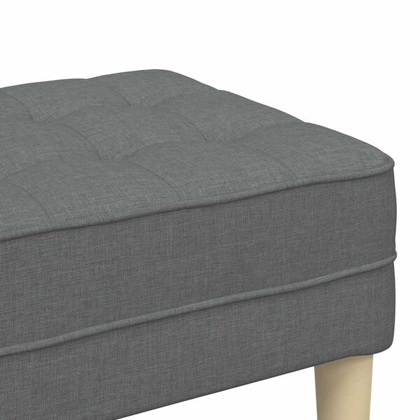 Sitzbank Ottoman Dunkelgrau Gepolstert 2-Sitzer Modern 113 x 57 x 39 cm