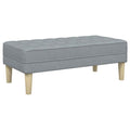 Sitzbank Ottoman Hellgrau Gepolstert 2-Sitzer Modern 113 x 57 x 39 cm