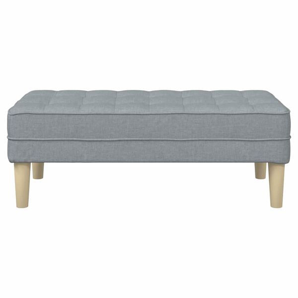 Sitzbank Ottoman Hellgrau Gepolstert 2-Sitzer Modern 113 x 57 x 39 cm