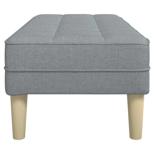 Sitzbank Ottoman Hellgrau Gepolstert 2-Sitzer Modern 113 x 57 x 39 cm