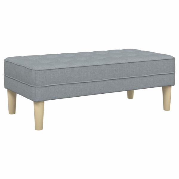 Sitzbank Ottoman Hellgrau Gepolstert 2-Sitzer Modern 113 x 57 x 39 cm
