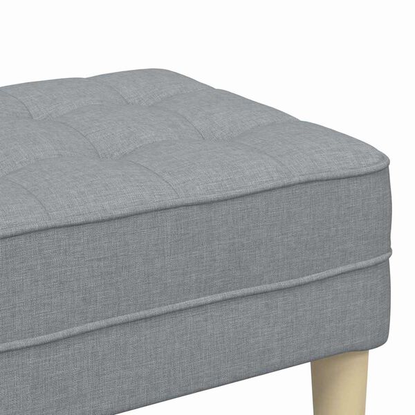Sitzbank Ottoman Hellgrau Gepolstert 2-Sitzer Modern 113 x 57 x 39 cm