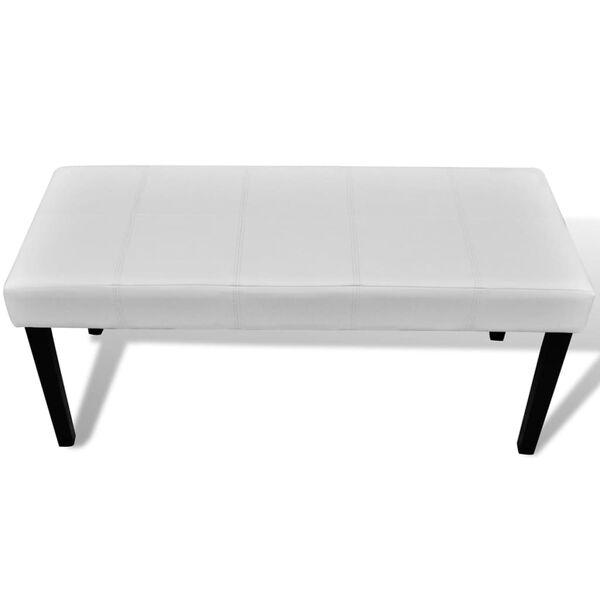Sitzbank Kunstleder Weiß Gepolstert 106 x 43 x 46 cm