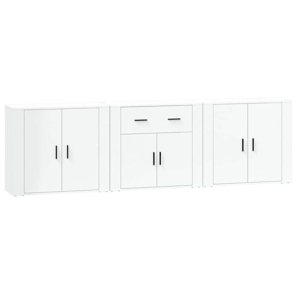 Sideboard aus Holzwerkstoff in Weiß 3er Set 80 x 33 x 70 cm
