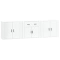 Sideboard aus Holzwerkstoff in Weiß 3er Set 80 x 33 x 70 cm