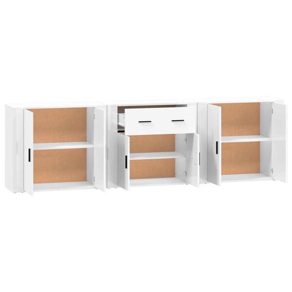 Sideboard aus Holzwerkstoff in Weiß 3er Set 80 x 33 x 70 cm