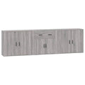 Sideboard aus Holzwerkstoff in Grau Sonoma 3er Set 80 x 33 x 70 cm