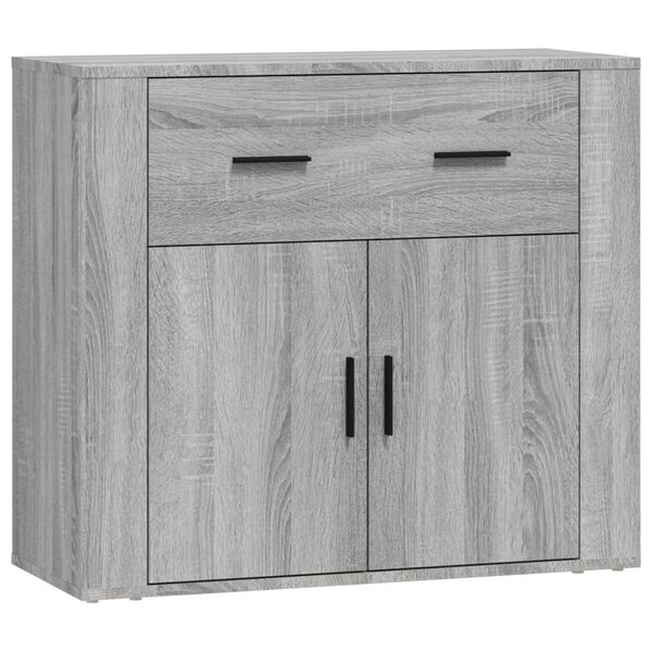 Sideboard aus Holzwerkstoff in Grau Sonoma 3er Set 80 x 33 x 70 cm