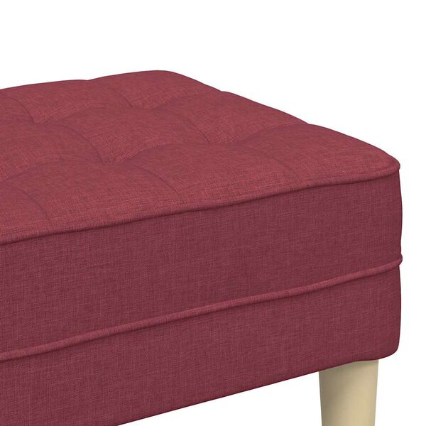 Sitzbank Ottoman Weinrot Gepolstert 2-Sitzer Modern 113 x 57 x 39 cm