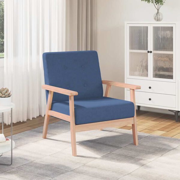 Sessel Blau Stoff 64,5x67x73,5 cm Gepolstert Modern