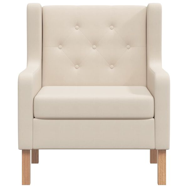 Sessel Cremeweiß Stoff 76x68x90 cm Gepolstert Relaxsessel