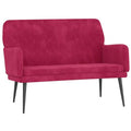 Sofa Samt Weinrot 108 x 79 x 79 cm 2-Sitzer mit Armlehnen