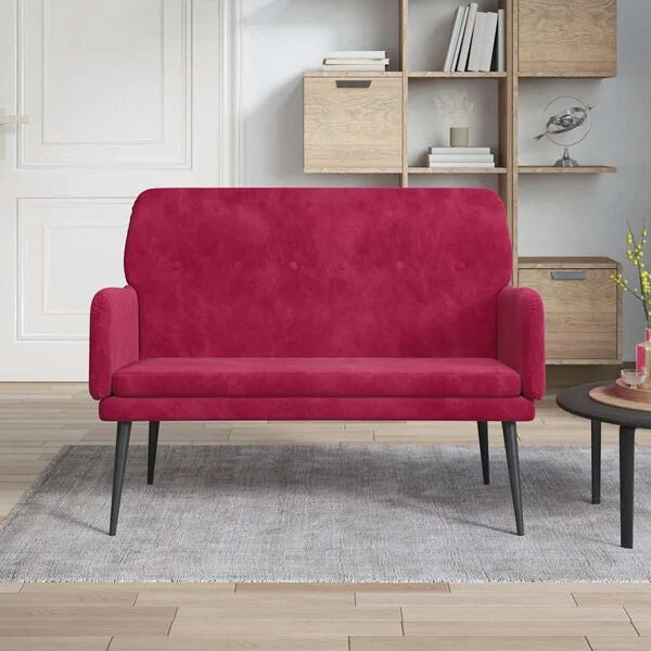 Sofa Samt Weinrot 108 x 79 x 79 cm 2-Sitzer mit Armlehnen