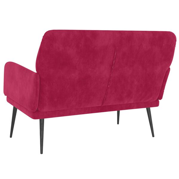 Sofa Samt Weinrot 108 x 79 x 79 cm 2-Sitzer mit Armlehnen