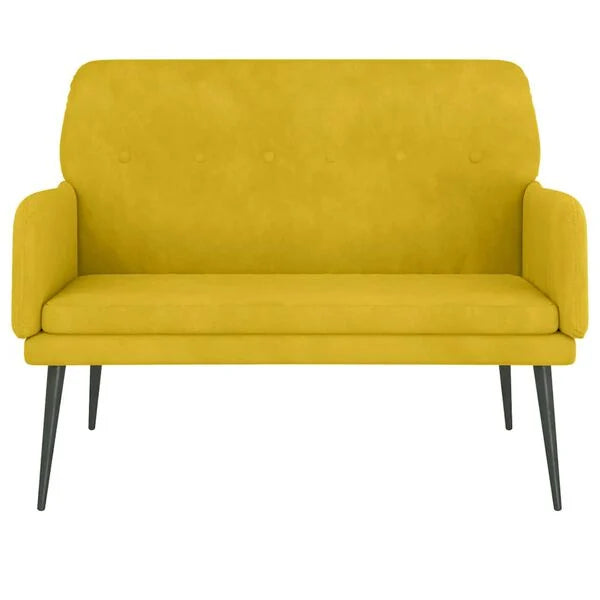 Sofa Samt Gelb 108 x 79 x 79 cm 2-Sitzer mit Armlehnen