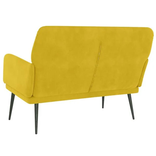 Sofa Samt Gelb 108 x 79 x 79 cm 2-Sitzer mit Armlehnen