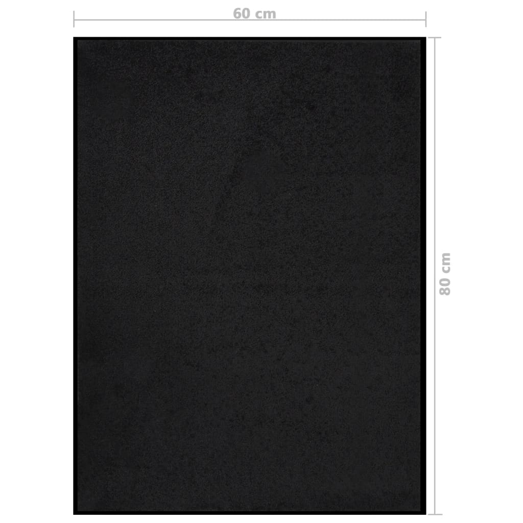 Fußmatte Rutschfest Polypropylen Schwarz 60 x 80 cm