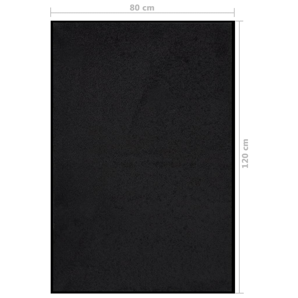 Fußmatte Rutschfest Polypropylen Schwarz 80 x 120 cm