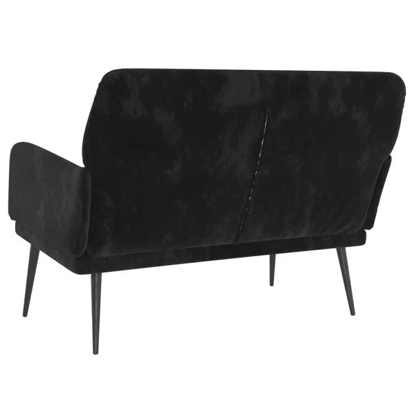 Sofa Samt Schwarz 108 x 79 x 79 cm 2-Sitzer mit Armlehnen