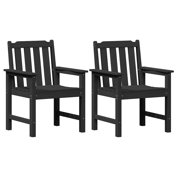 2er Set Gartenstühle Schwarz mit Armlehnen 65,5 x 59 x 88 cm
