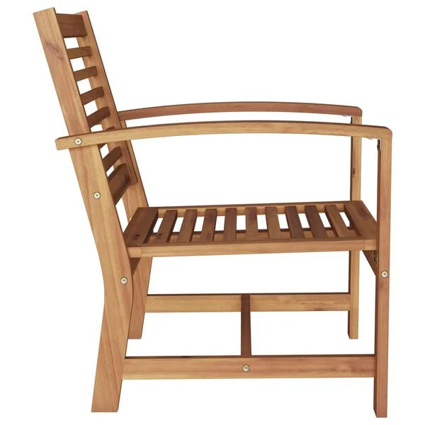2er Set Gartenstühle Teak Massivholz Braun 65 x 60 x 76,5 cm