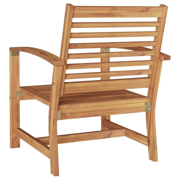2er Set Gartenstühle Teak Massivholz Braun 65 x 60 x 76,5 cm