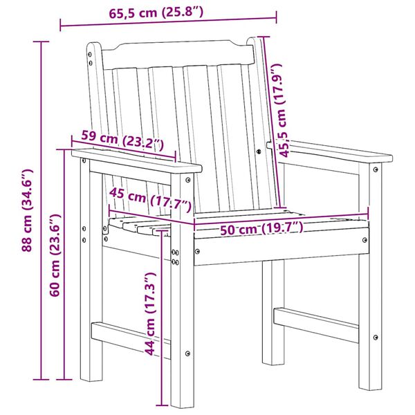 2er Set Gartenstühle Hellgrau mit Armlehnen 65,5 x 59 x 88 cm