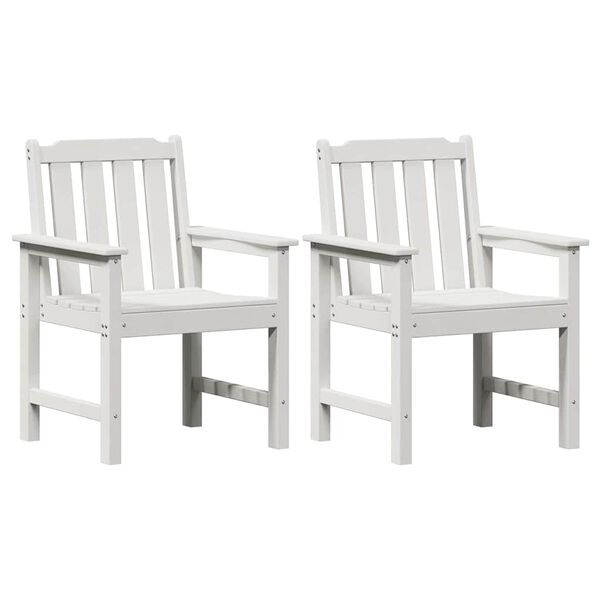 2er Set Gartenstühle Weiß mit Armlehnen 65,5 x 59 x 88 cm
