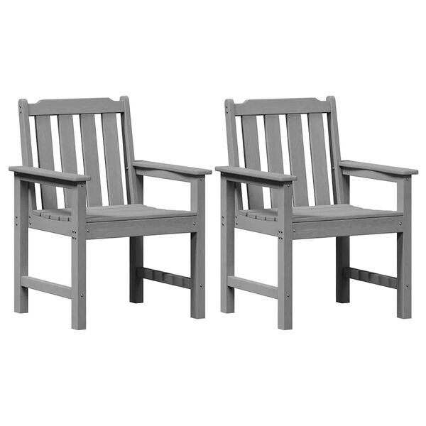 2er Set Gartenstühle Hellgrau mit Armlehnen 65,5 x 59 x 88 cm
