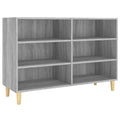 Sideboard aus Massivholz Grau Sonoma Modern mit 6 Fächern 103,5 × 35 × 70 cm