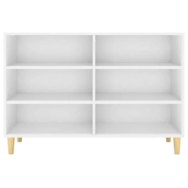 Sideboard aus Massivholz Weiß Modern mit 6 Fächern 103,5 × 35 × 70 cm