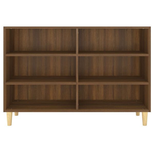 Sideboard aus Massivholz Braun Eiche Modern mit 6 Fächern 103,5 × 35 × 70 cm
