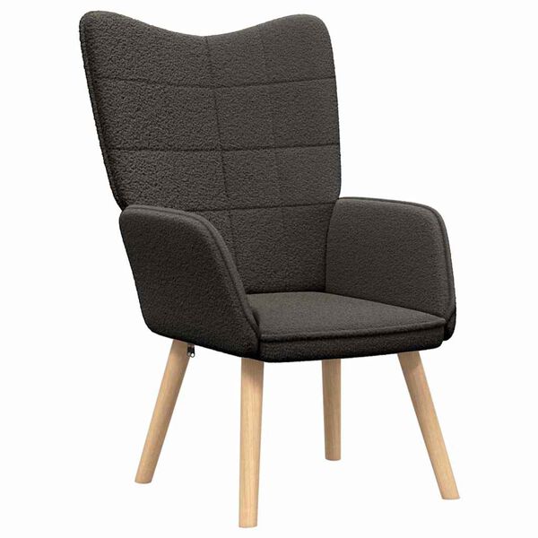 Relaxsessel Dunkelgrau aus Sherpa-Stoff 62x67x95,5 cm Modern Sessel