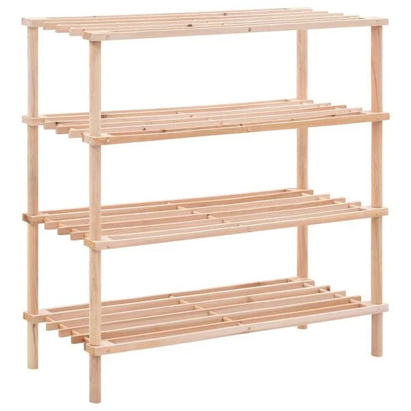 Schuhregal Holz 4 Ebenen Tannenholz 74 x 26 x 67,5 cm Schuhablage