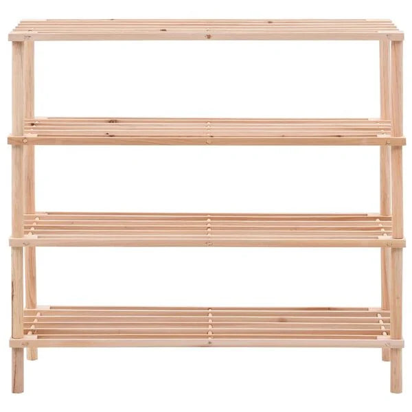 Schuhregal Holz 4 Ebenen Tannenholz 74 x 26 x 67,5 cm Schuhablage