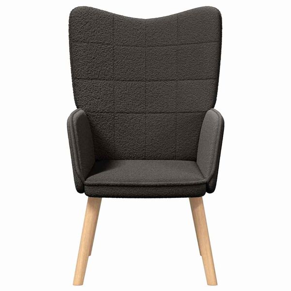 Relaxsessel Dunkelgrau aus Sherpa-Stoff 62x67x95,5 cm Modern Sessel