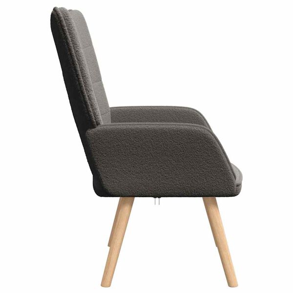 Relaxsessel Dunkelgrau aus Sherpa-Stoff 62x67x95,5 cm Modern Sessel