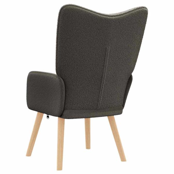 Relaxsessel Dunkelgrau aus Sherpa-Stoff 62x67x95,5 cm Modern Sessel